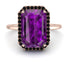 Halo Emerald Cut Amethyst Engagement Ring - Izabella No. 308 image 2