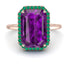 Halo Emerald Cut Amethyst Engagement Ring - Izabella No. 305 image 2