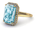 Halo Emerald Cut Aquamarine Engagement Ring - Izabella No. 401 image 3