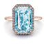 Halo Emerald Cut Aquamarine Engagement Ring - Izabella No. 402 image 2
