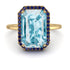 Halo Emerald Cut Aquamarine Engagement Ring - Izabella No. 413 image 3