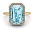 Halo Emerald Cut Aquamarine Engagement Ring - Izabella No. 401 image 2