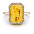 Halo Emerald Cut Citrine Engagement Ring - Izabella No. 602 image 3