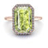 Halo Emerald Cut Peridot Engagement Ring - Izabella No. 702 image 2