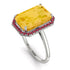 Halo Emerald Cut Citrine Engagement Ring - Izabella No. 612 image 1