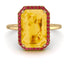 Halo Emerald Cut Citrine Engagement Ring - Izabella No. 610 image 3
