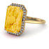 Halo Emerald Cut Citrine Engagement Ring - Izabella No. 601 image 2
