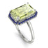 Halo Emerald Cut Peridot Engagement Ring - Izabella No. 715 image 1