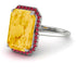 Halo Emerald Cut Citrine Engagement Ring - Izabella No. 612 image 2