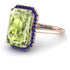 Halo Emerald Cut Peridot Engagement Ring - Izabella No. 714 image 3