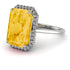 Halo Emerald Cut Citrine Engagement Ring - Izabella No. 603 image 2