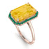 Halo Emerald Cut Citrine Engagement Ring - Izabella No. 605 image 1