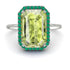 Halo Emerald Cut Peridot Engagement Ring - Izabella No. 706 image 2