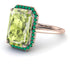 Halo Emerald Cut Peridot Engagement Ring - Izabella No. 705 image 3