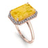 Halo Emerald Cut Citrine Engagement Ring - Izabella No. 602 image 1
