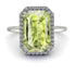 Halo Emerald Cut Peridot Engagement Ring - Izabella No. 703 image 2