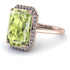 Halo Emerald Cut Peridot Engagement Ring - Izabella No. 702 image 3