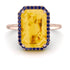 Halo Emerald Cut Citrine Engagement Ring - Izabella No. 614 image 3