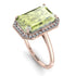 Halo Emerald Cut Peridot Engagement Ring - Izabella No. 702 image 1