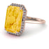 Halo Emerald Cut Citrine Engagement Ring - Izabella No. 602 image 2