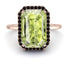 Halo Emerald Cut Peridot Engagement Ring - Izabella No. 708 image 2