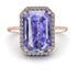 Halo Emerald Cut Tanzanite Engagement Ring - Izabella No. 202 image 2