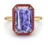 Halo Emerald Cut Tanzanite Engagement Ring - Izabella No. 210 image 2