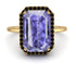 Halo Emerald Cut Tanzanite Engagement Ring - Izabella No. 207 image 2