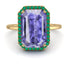 Halo Emerald Cut Tanzanite Engagement Ring - Izabella No. 204 image 2