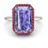 Halo Emerald Cut Tanzanite Engagement Ring - Izabella No. 212 image 2