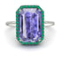 Halo Emerald Cut Tanzanite Engagement Ring - Izabella No. 206 image 2