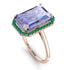 Halo Emerald Cut Tanzanite Engagement Ring - Izabella No. 205 image 1