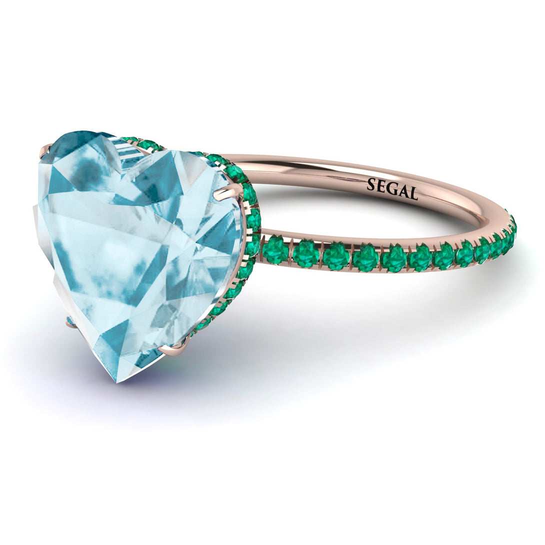 Heart Shape Aquamarine Ring - Noelle No. 405