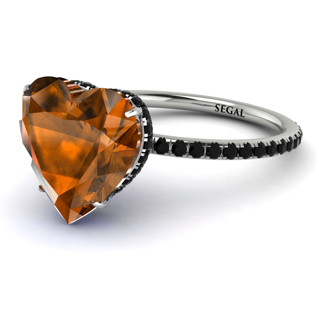 Heart Shape Brown Diamond Ring - Noelle No. 1109