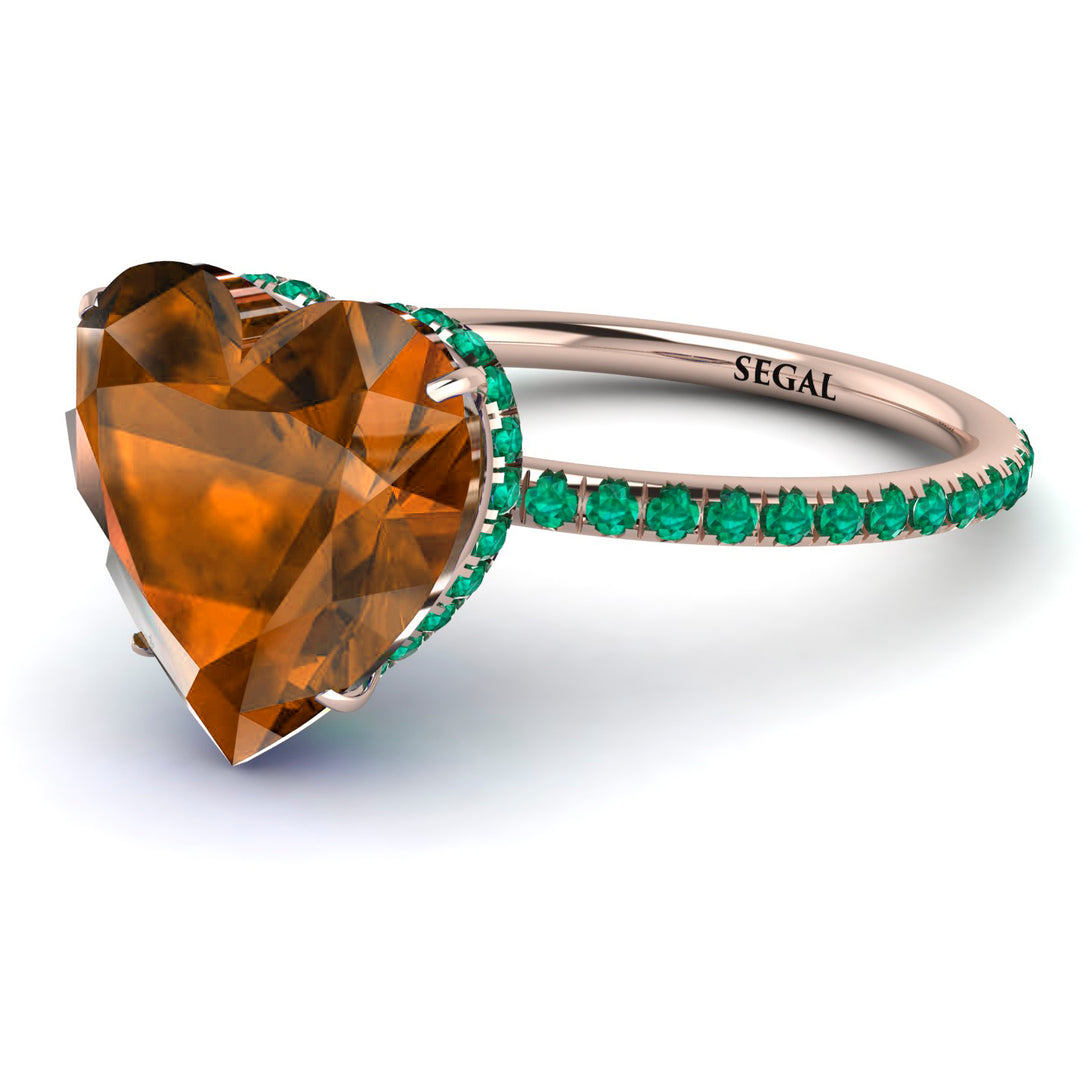 Heart Shape Brown Diamond Ring - Noelle No. 1105
