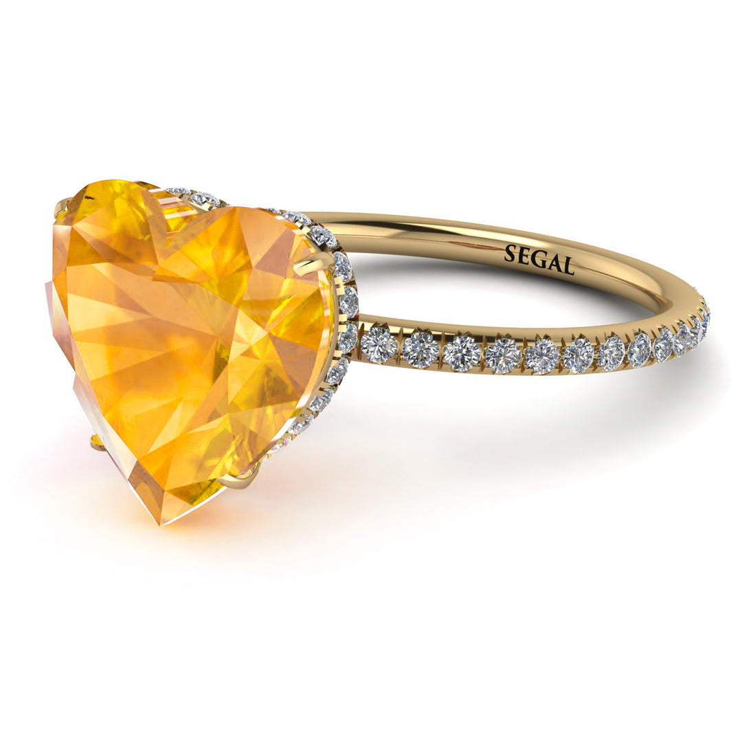 Heart Shape Yellow Diamond Ring - Noelle No. 1001