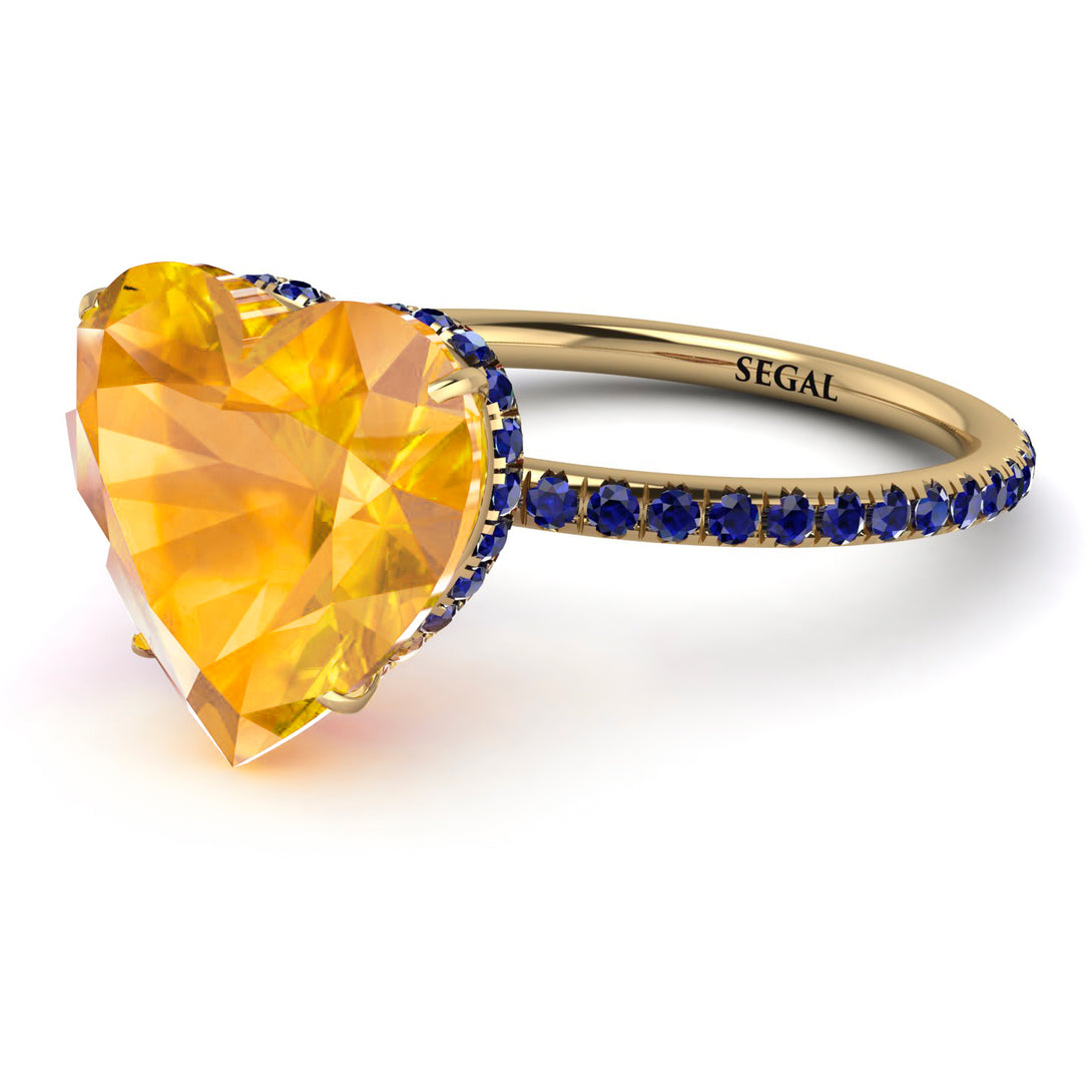 Heart Shape Yellow Diamond Ring - Noelle No. 1013