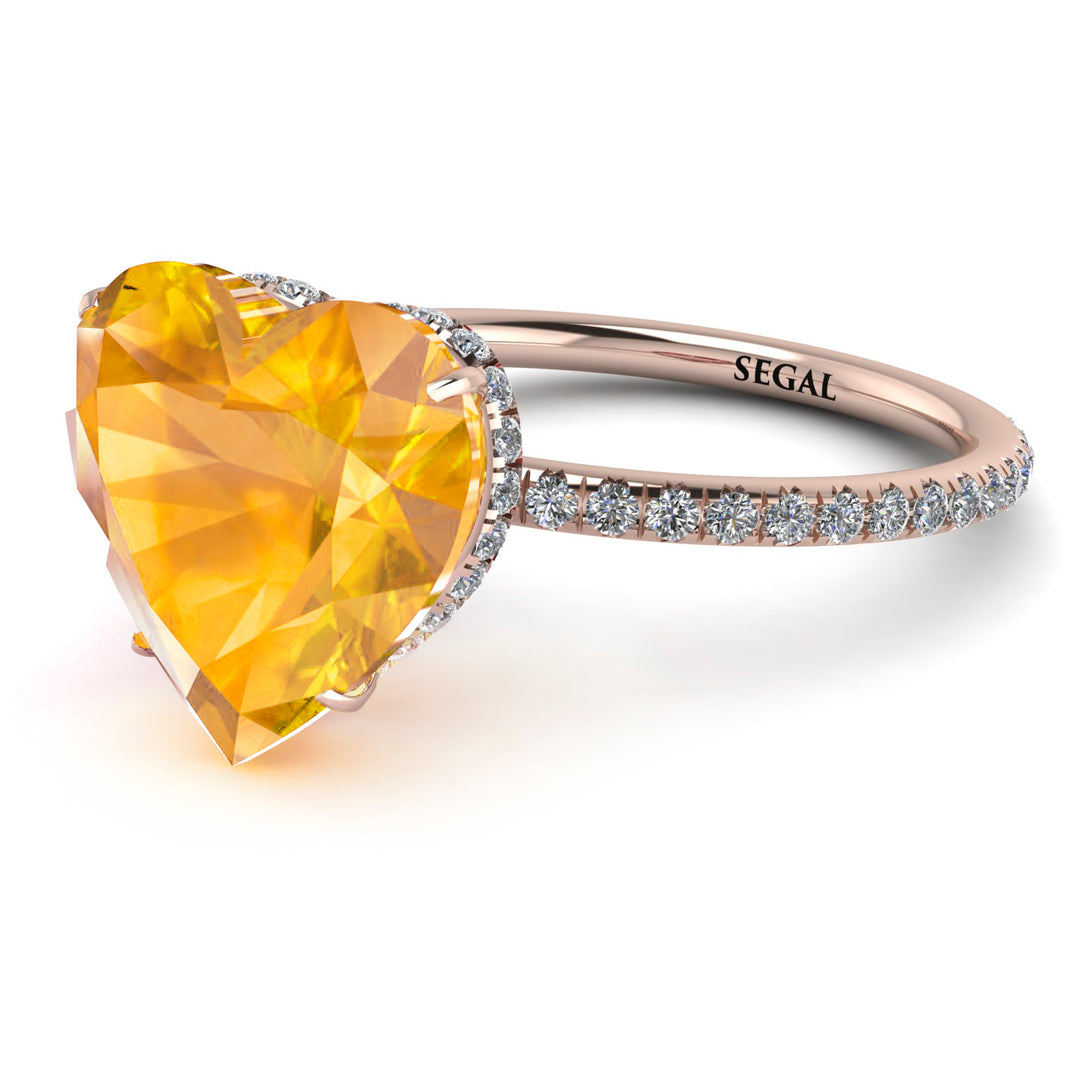 Heart Shape Yellow Diamond Ring - Noelle No. 1002