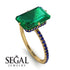 Hidden Halo Emerald Cut Emerald Engagement Ring - Vanessa No. 64 image 2