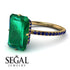 Hidden Halo Emerald Cut Emerald Engagement Ring - Vanessa No. 64 image 3