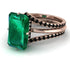 Hidden Halo Emerald Cut Emerald Double Band Bridal Set - Vanessa No. 35 image 1