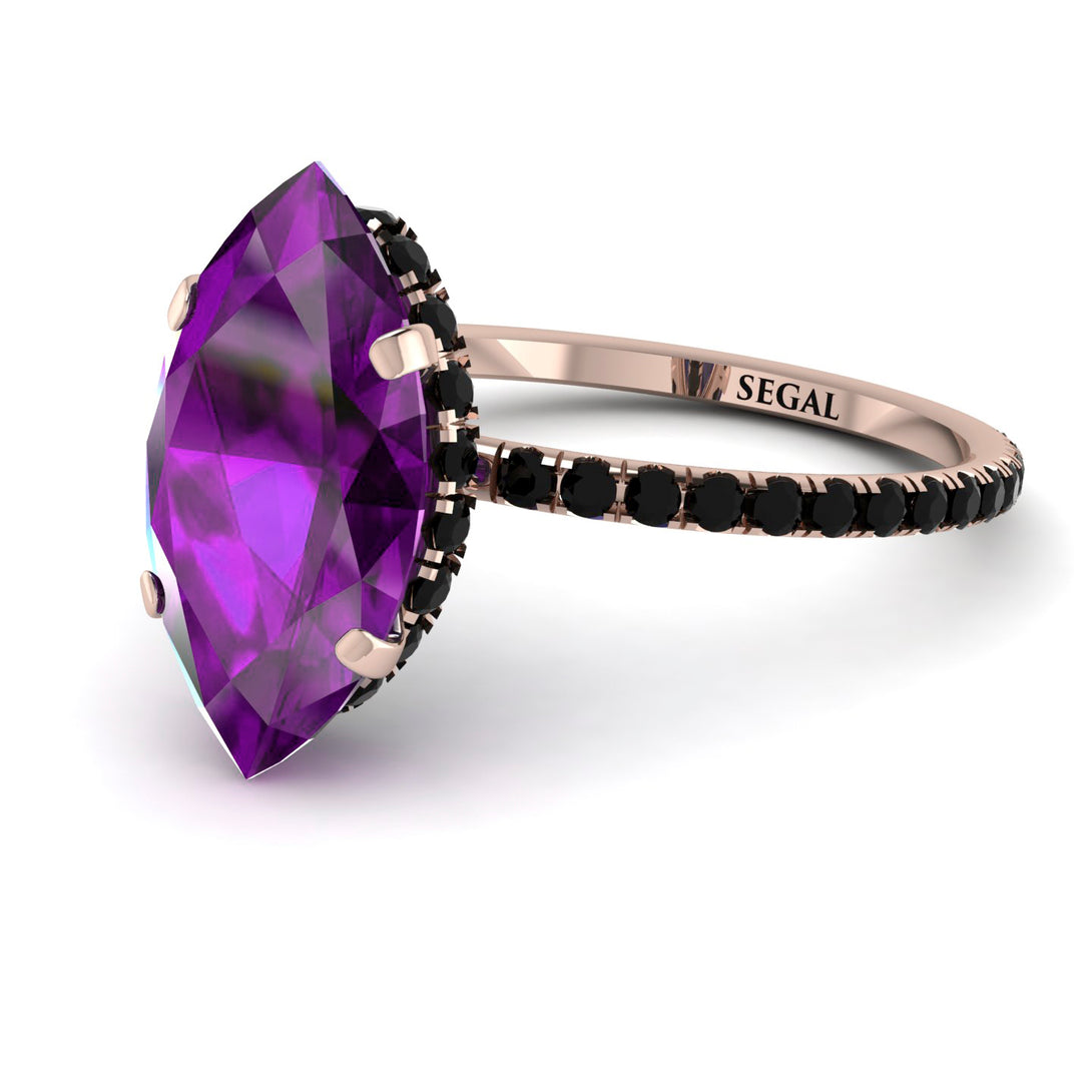 Hidden Halo Marquise Amethyst Engagement Ring - Journey No. 308
