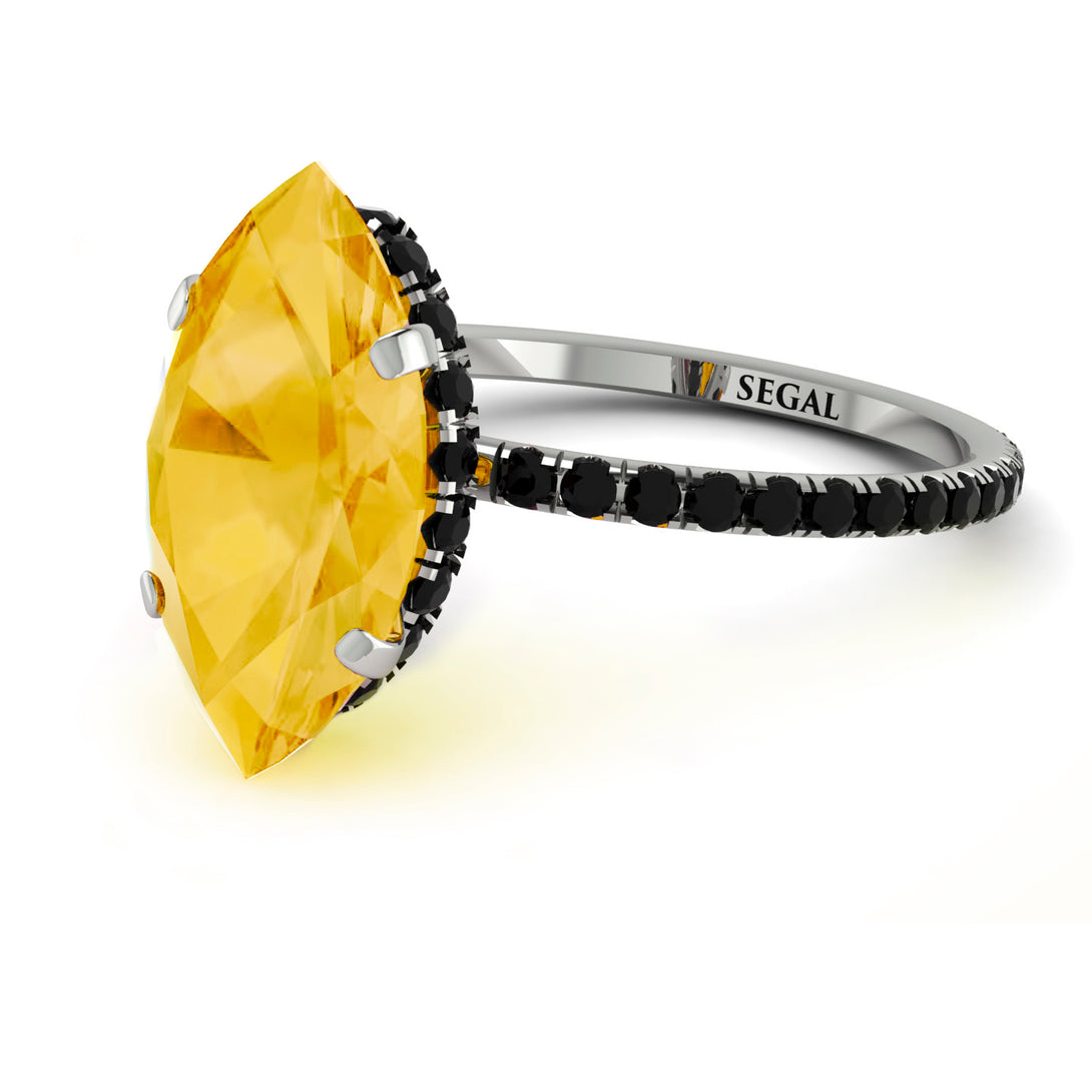 Hidden Halo Marquise Citrine Engagement Ring - Journey No. 609
