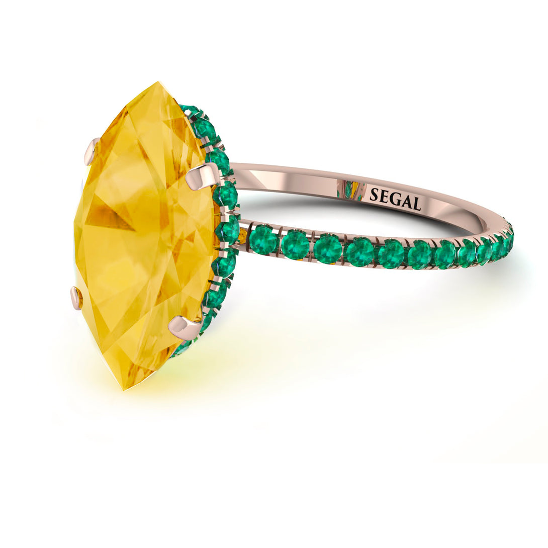 Hidden Halo Marquise Citrine Engagement Ring - Journey No. 605