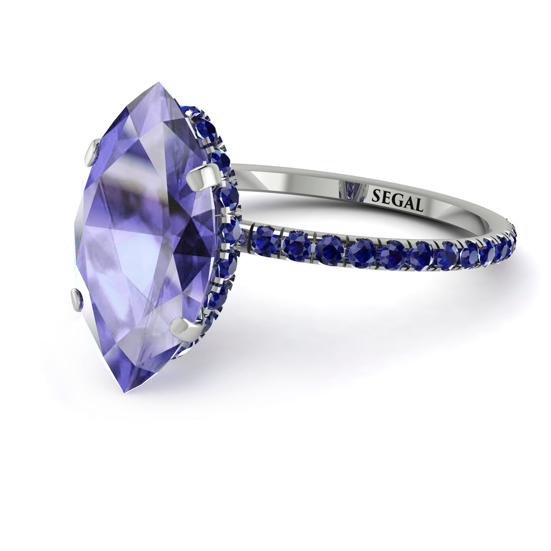 Hidden Halo Marquise Tanzanite Engagement Ring - Journey No. 215