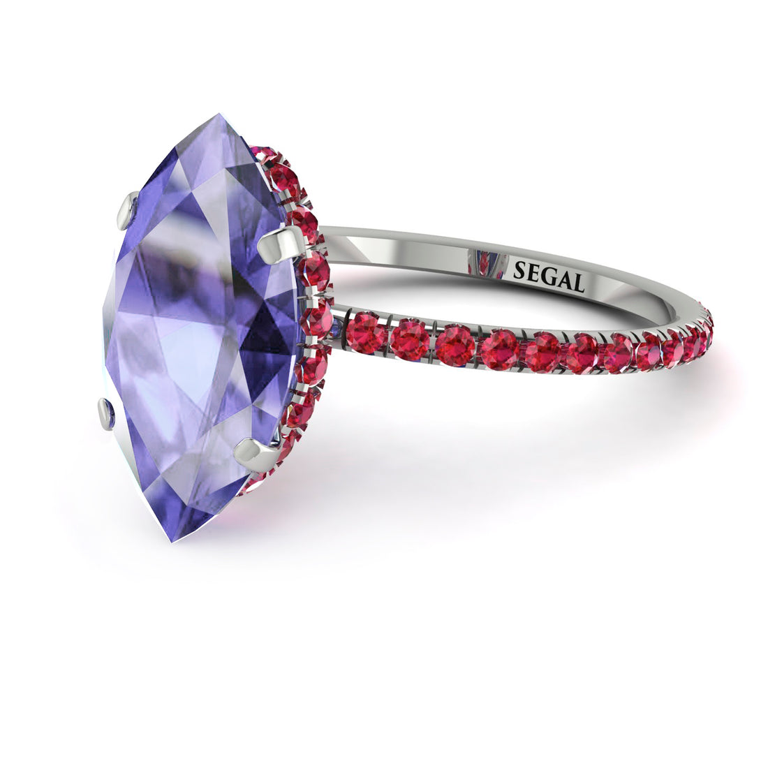 Hidden Halo Marquise Tanzanite Engagement Ring - Journey No. 212
