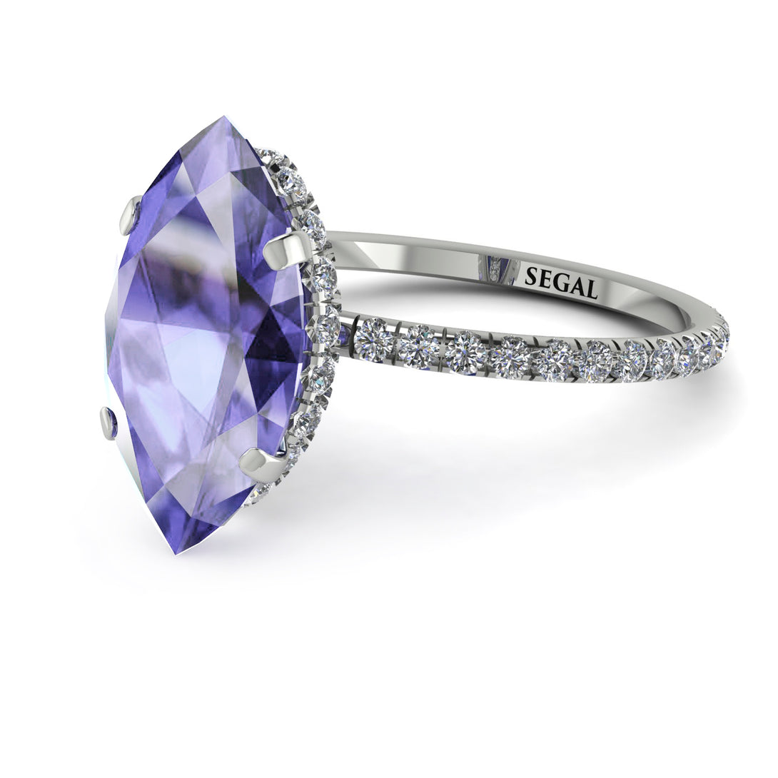 Hidden Halo Marquise Tanzanite Engagement Ring - Journey No. 203