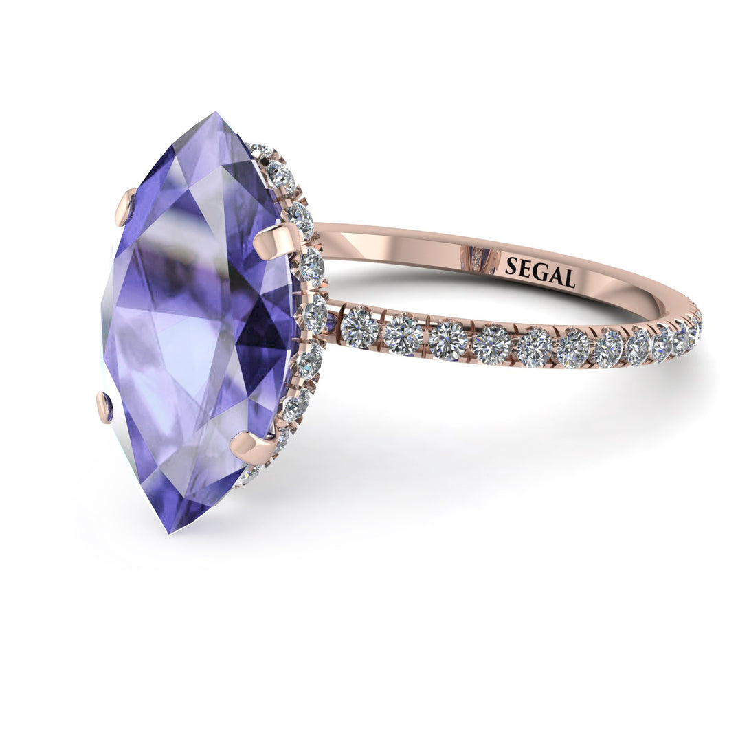 Hidden Halo Marquise Tanzanite Engagement Ring - Journey No. 202