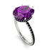 Hidden Halo Oval Amethyst Engagement Ring - Gemma No. 309 image 2