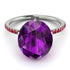 Hidden Halo Oval Amethyst Engagement Ring - Gemma No. 312 image 3